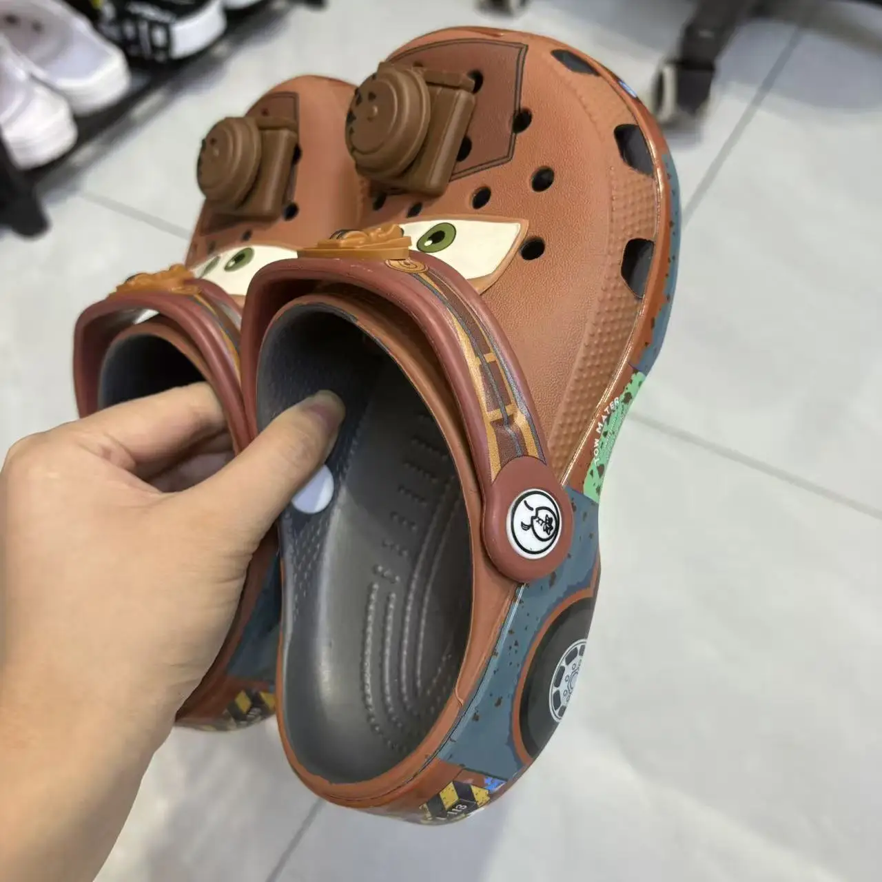 صنادل Mcqueens Pixar Mater الكرتونية الصلبة المقاومة للماء، صنادل للأطفال في الهواء الطلق، أحذية إيفا كاجوال قابلة للتنفس