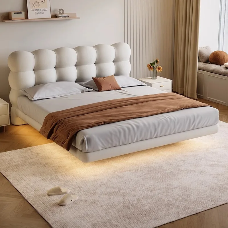 프렌치 스타일, 크림 스타일, 매달린 침대, 심플, 소프트 백, 양모, 패브릭, 더블