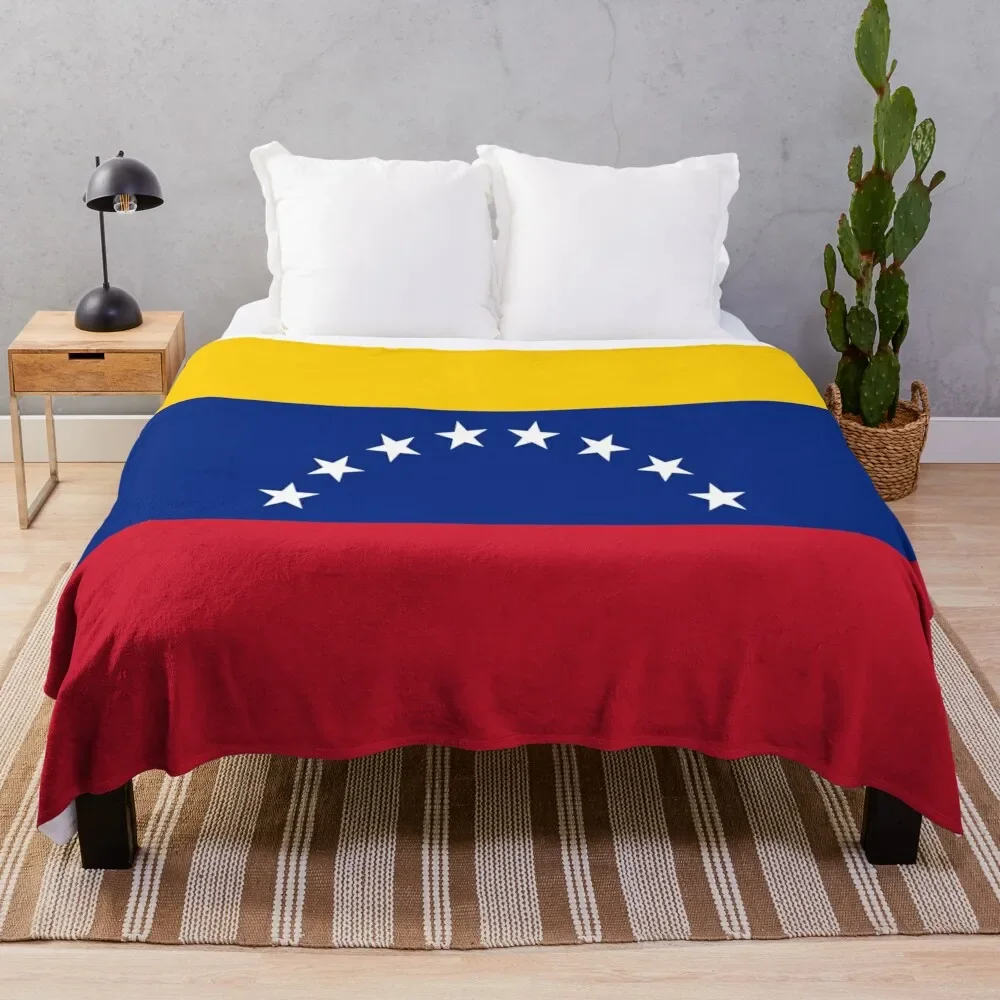 Magnificent Flag Of Venezuela and its colors orange, blue, red and white. Throw Blanket Blankets For Sofas manga Blankets