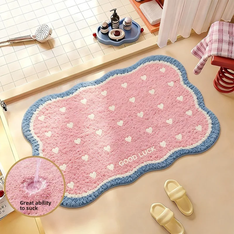 Imitation cashmere bathroom floor mat toilet toilet toilet door absorbent foot mat household quick-drying carpet
