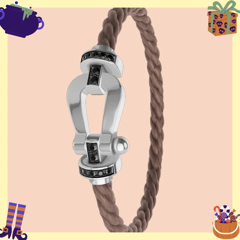 

LZJV New 925 Silver Black pink Green Nylon L Zircon Bracelet Female Daily Wear Party Gifts Luxurious Couple Jewelry