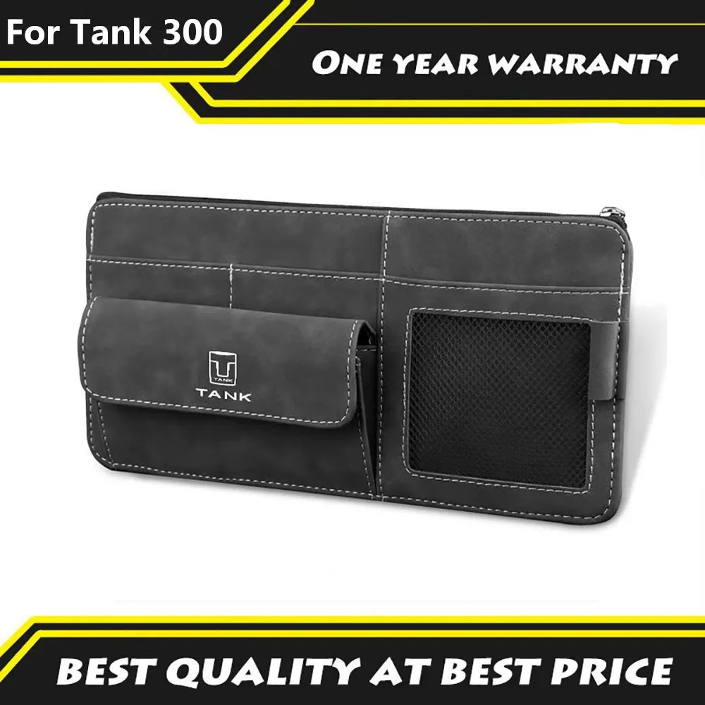 Fit For Great Wall Tank 300 Hi4-T 2025 2026 Flip fur tank sun visor multifunctional storage bag car interior glasses clip ID bag
