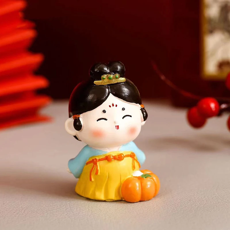 Creative Cartoon Tang Dynasty Ladies Doll Resin Crafts Car Interior DIY Cake Baking Accessories Decoration Gifts