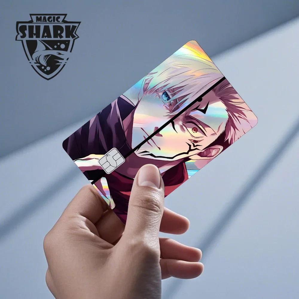 Magic Shark Cool J-Jujutsu K-Kaisen Anime Laser Holographic Itadori Yuji Gojo Satoru Credit Debit Bank Card Sticker Film Skin – Detail 10