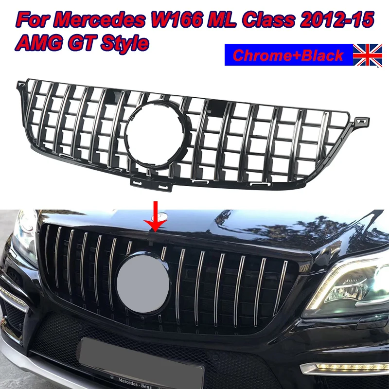 

W166 2012 2013 2014 2015 GT Style Replacement Front Bumper Grill for Mercedes-benz M Class ML300 ML350 ML400 Except ML63 AMG