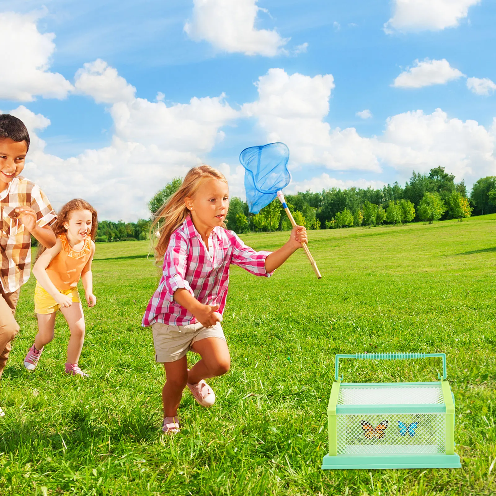 

Butterfly Cage Observation Portable Insect Cage Box Lake Blue Foldable DIY Outdoor Portable Bug Catcher