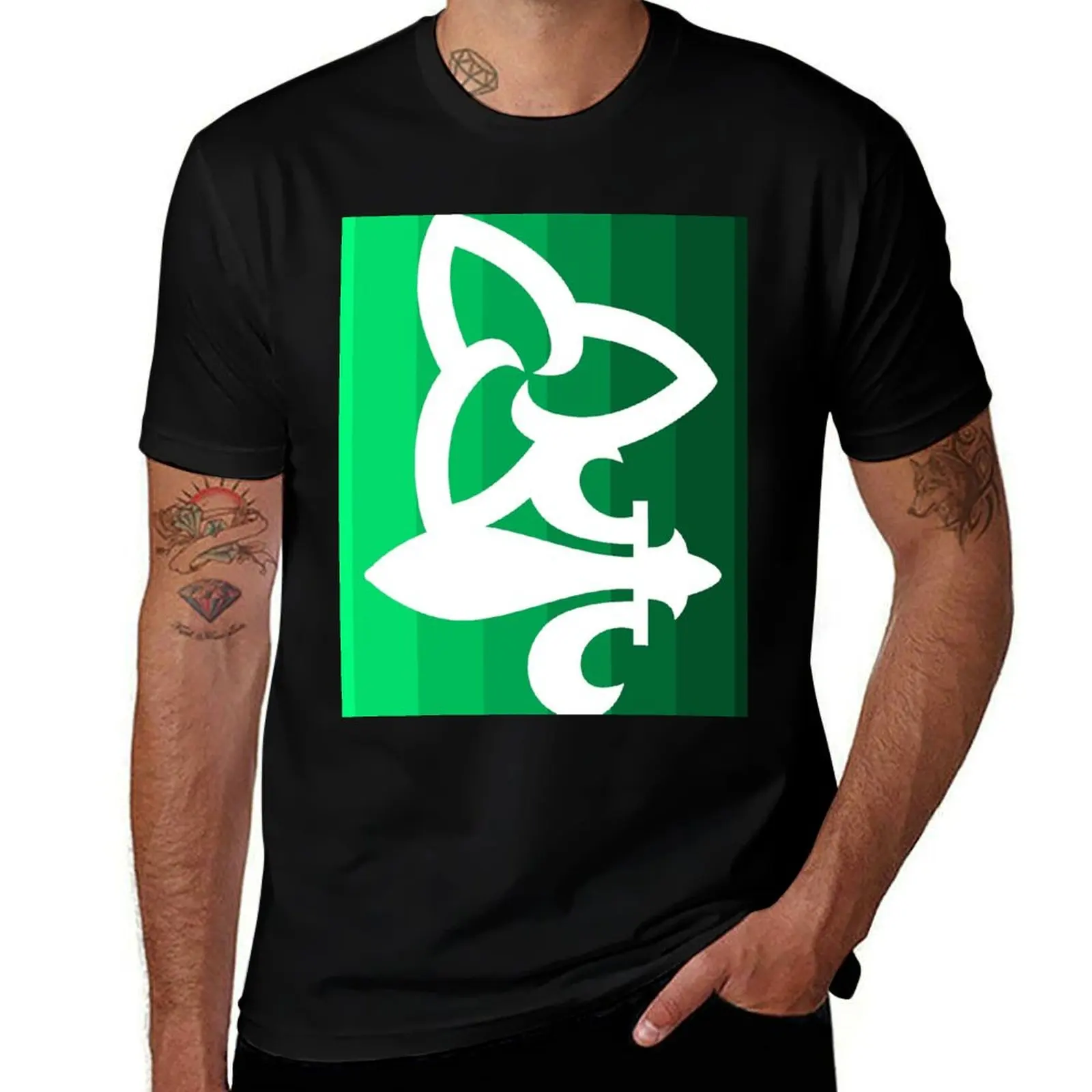 Franco-Ontarian Abstract Design (on a gradated green background) T-Shirt anime t shirts designer t shirt men