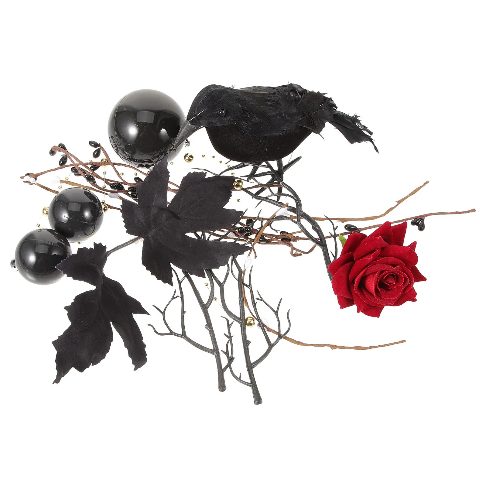 

1 Box Lifelike Artificial Branch Pumpkin Decorations Halloween Tabletop Spooky Home Indoor Outdoor Scene Black Kitchen