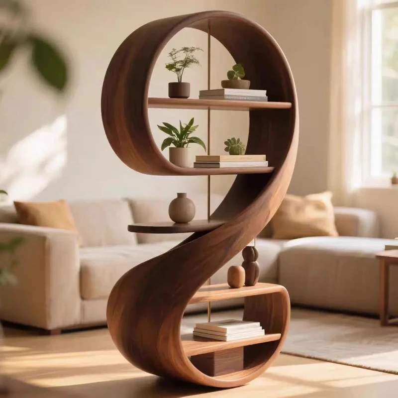 

Black walnut display rack tea cabinet