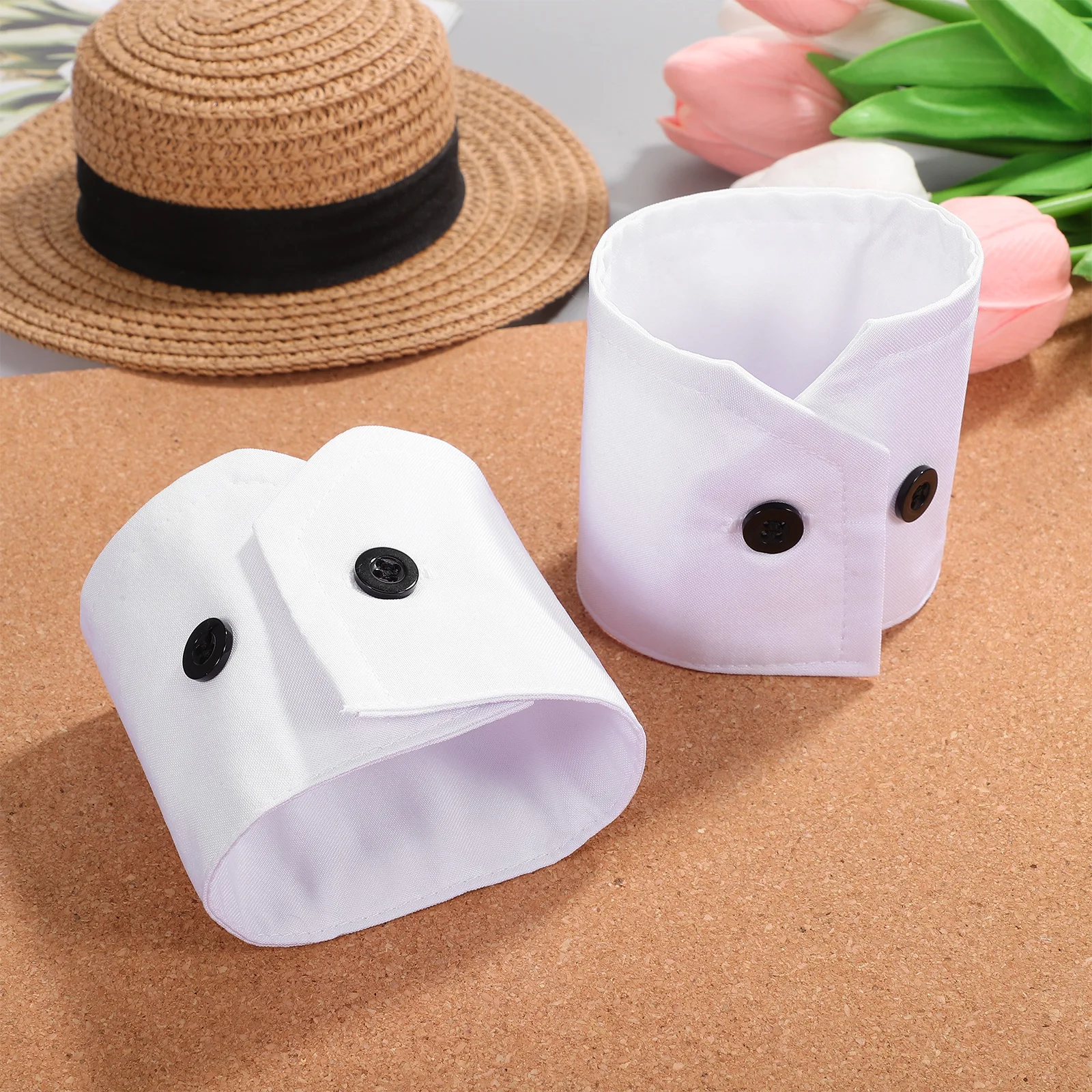 الدانتيل تقليم الأصفاد الزخرفية النسيج الأبيض الإكسسوارات النساء كم الأصفاد المعصم وهمية أنيقة نمط فستان ازياء