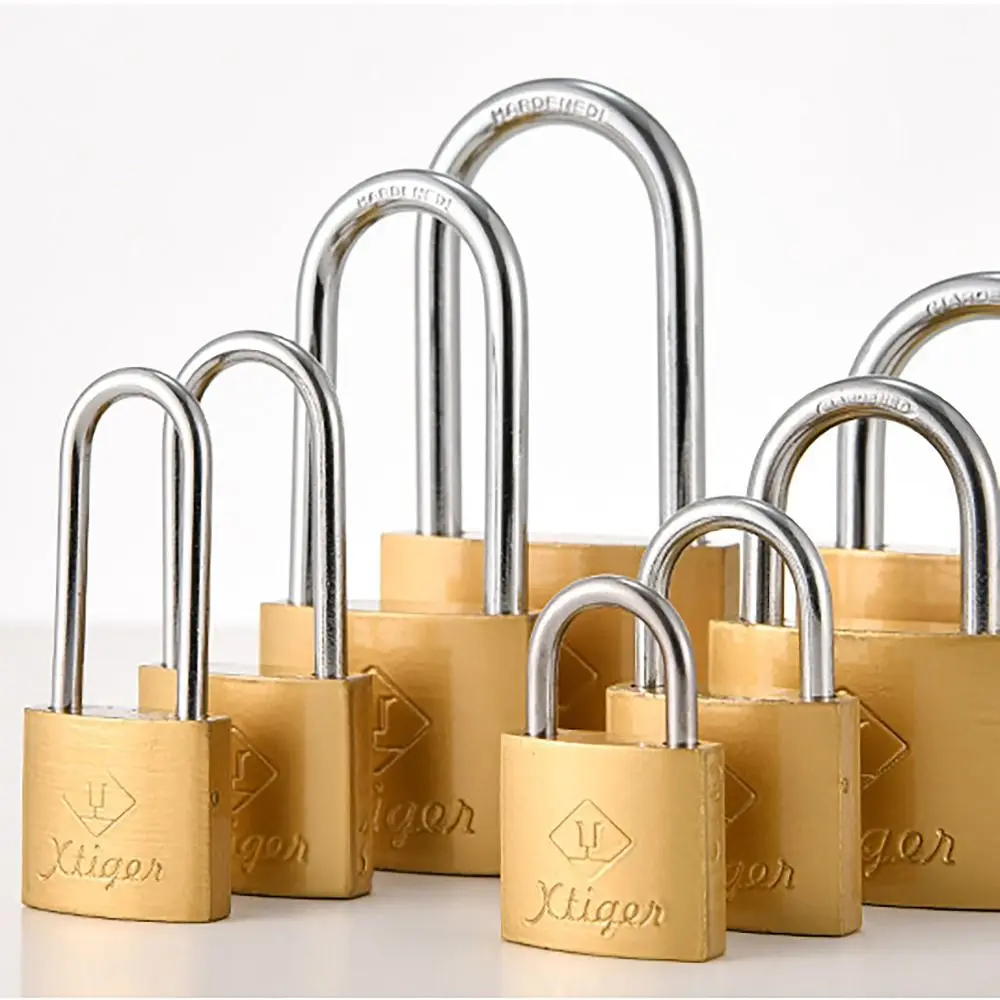 with 3 Keys Brass Padlock Anti-theft Security Tool Copper Lock Iron Home Improvement Student Household Lock for Home School
