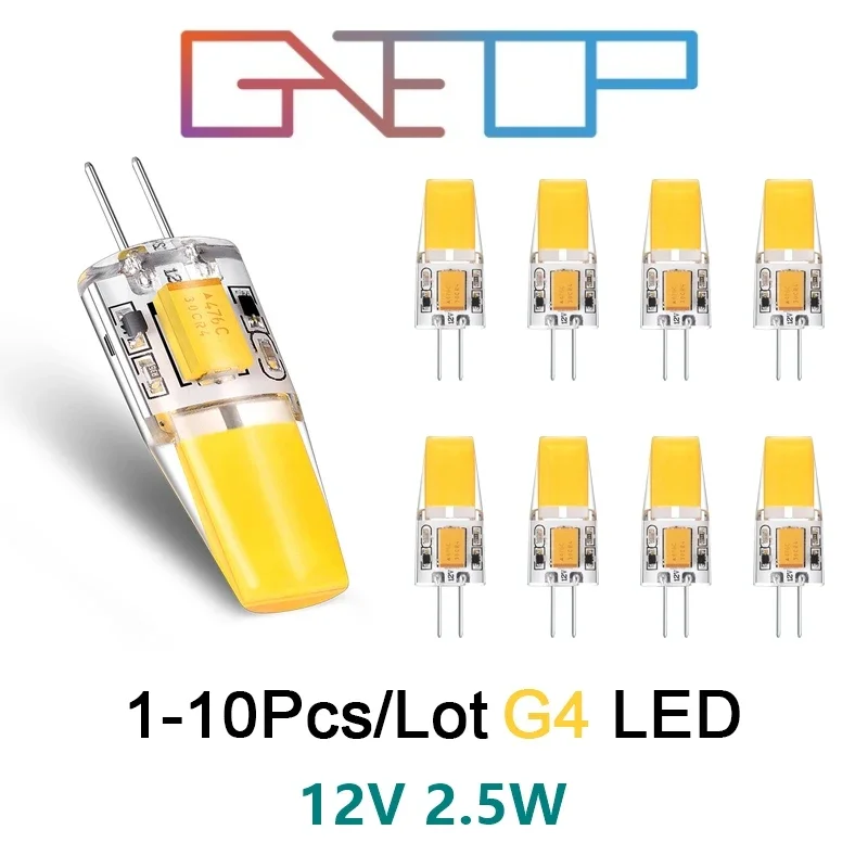 

1-10PCS Mini G4 COB Lamp LED AC/DC 12V Corn Light 2.5W Spotlight Chandelier Bulb Replace Halogen Lamps Cold/Warm White