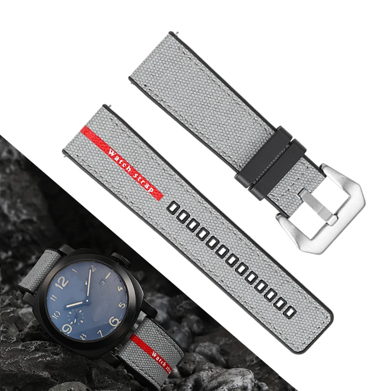 For Panerai SUBMERSIBLE band Luna Rossa PAM1466 PAM1391 PAM1565 Bracelet Rubber Strap 22MM 26mm Men's 24mm Watch Band Waterproof