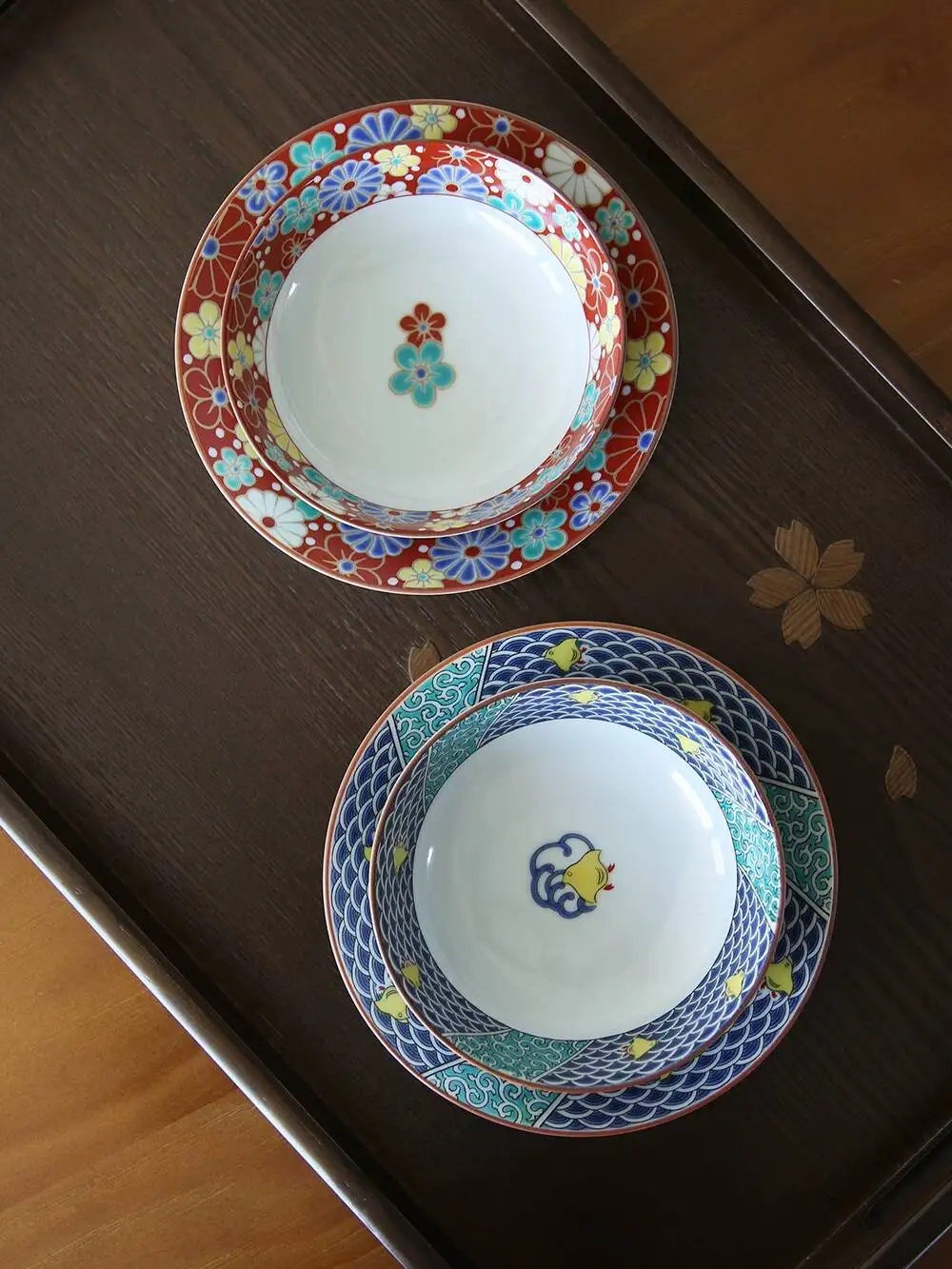 Authentic Japanese Imported Kutani Ware Seven-Treasure Pattern Plum Chrysanthemum Thousand Bird Painted Japanese-Style Ceramic