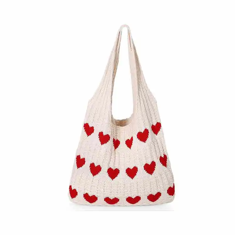 AMZ-02 Crochet Beach Bags for Women Knit Summer Vacation Tote Bag