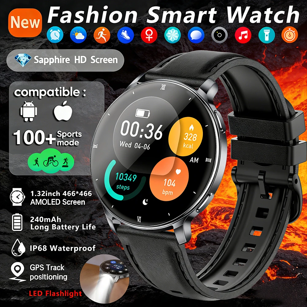 

2026 New T-Rex 3 Military Grade Smart Watch IP68 Waterproof GPS Tracker Compass Altimeter Call AMOLED Men Swim Sports Smartwatch