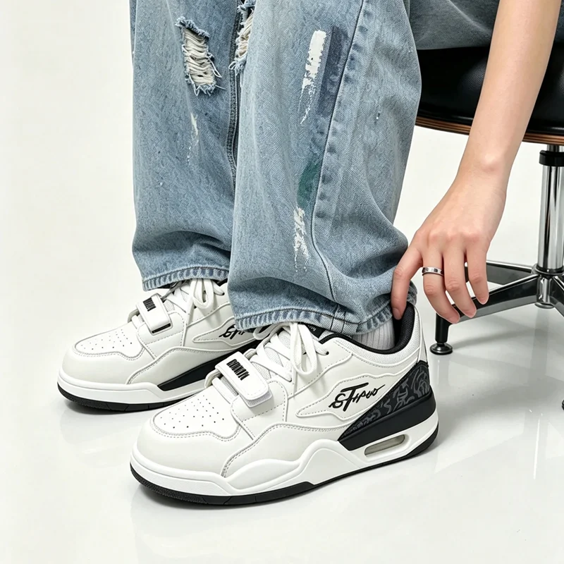 Casual Breathable Running Shoes Thick BottomSports Casual Air Cushion Couples Sneakers Fashionable Leisure Walking Board Shoe