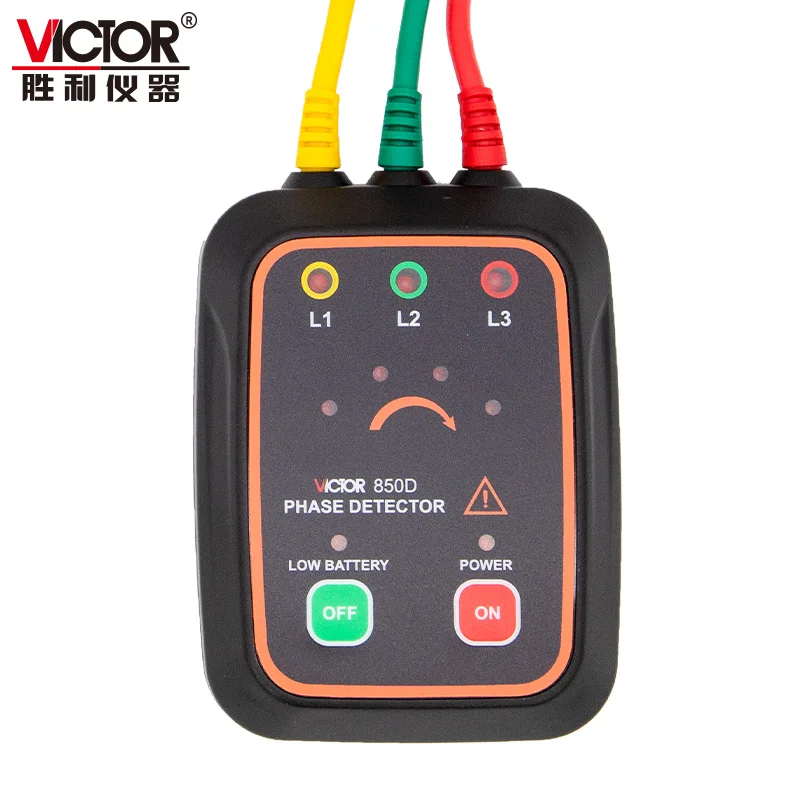 RUOSHUI 850C Non-Contact Three Phase Sequence Detector AC 1000V 300mVA Measure Negative/Positive Phase Tester