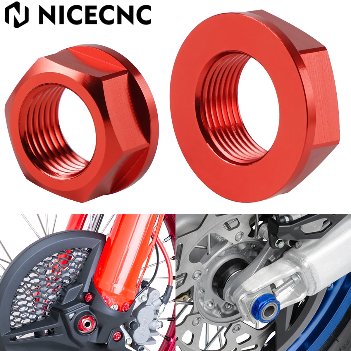 NICECNC Motorcycle Front Rear Wheel Axle Nut Screw Kit For Honda CRF450R 2002-2021 CR125R CR250R 2000-2007 CRF 250 450 R X RX L