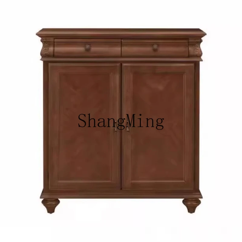 

ZYH new simple dining side cabinet small size solid wood foyer cabinet tea dining side cabinet