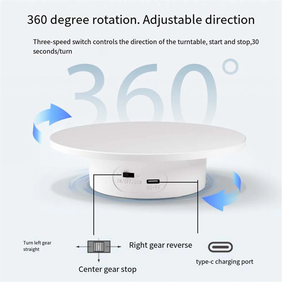 Motorized Rotating Display Stand, 360 Electric Rotary Turntable Base Lazy Susan, Load-Bearing 11Lbs, for Photography Rare