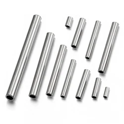 20pcs Stainless Steel Straight Tube Beads Connectors Spacer Bead for Jewelry Making DIY Bracelet Necklace Crimp Beads Findings