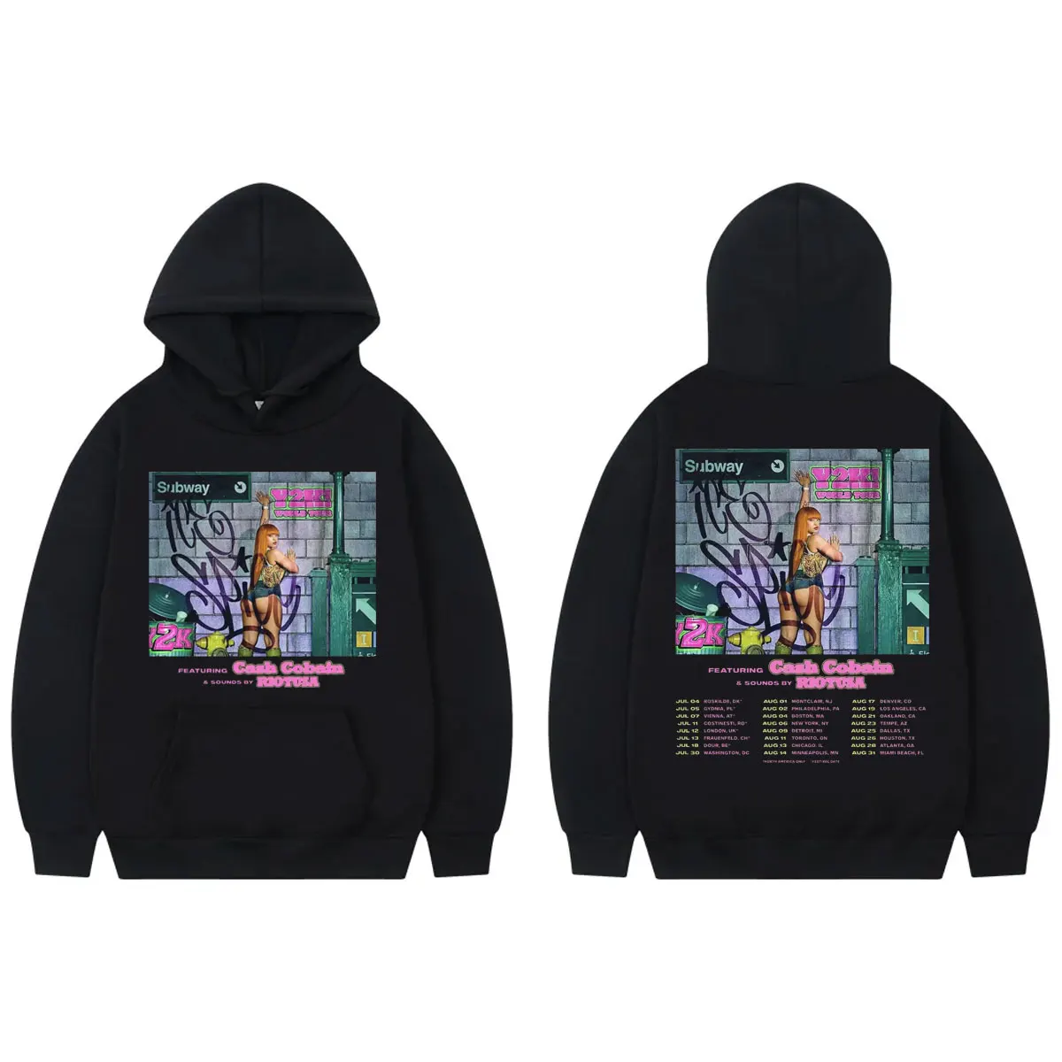 

Rapper Ice Spice Double Sided Graphic Hoodies Y2K! World Tour 2024 Hooded Sweatshirts Unisex Fashion Hip Hop Oversized Pullovers