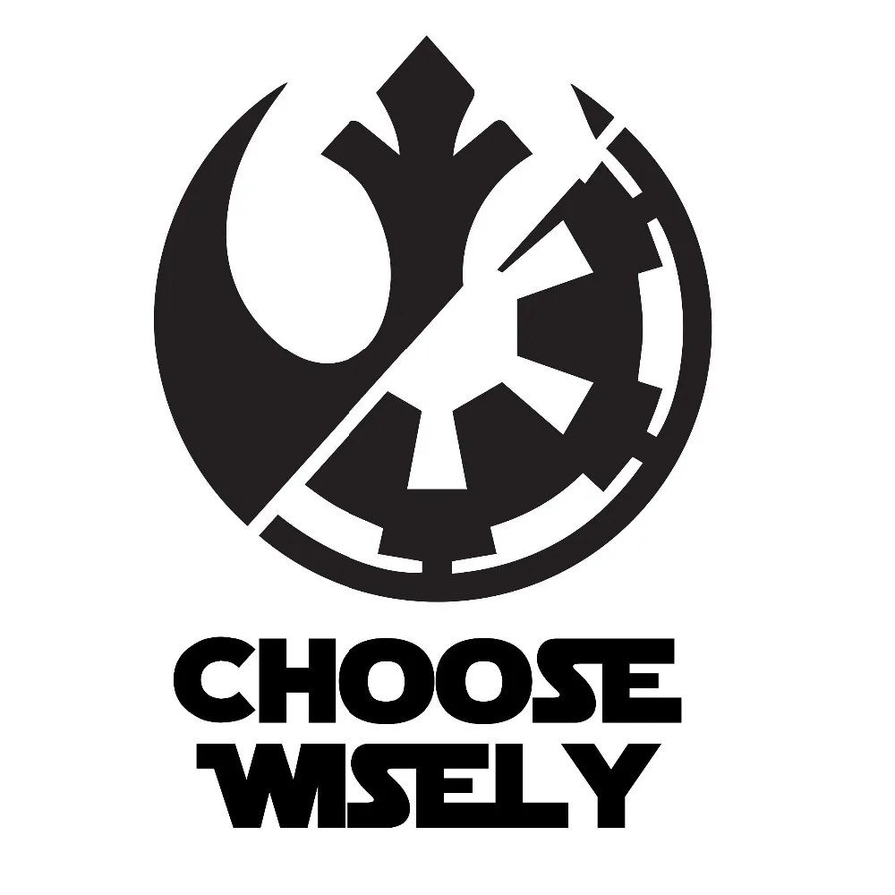 Choose Wisely Rebel Alliance Die Cut Vinyl Decal Sticker Car Body Window Stickers Creative Decor 20cm