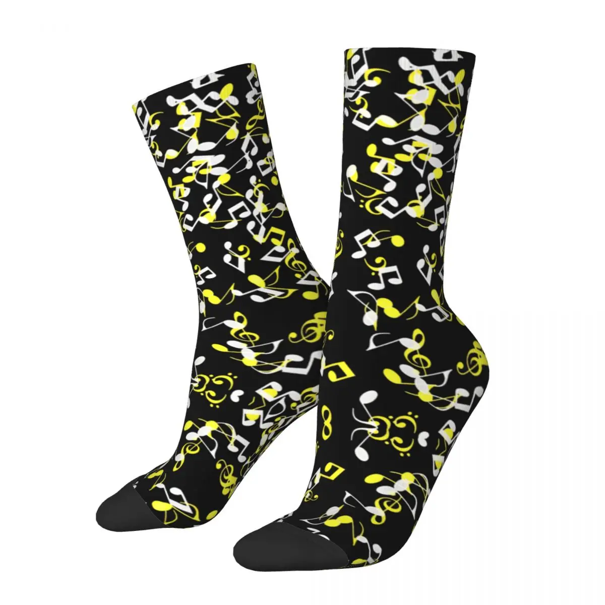 Autumn Winter Funny Women Men Piano Abstracts Musical Notes Socks Sweat Absorbing Basketball Socks