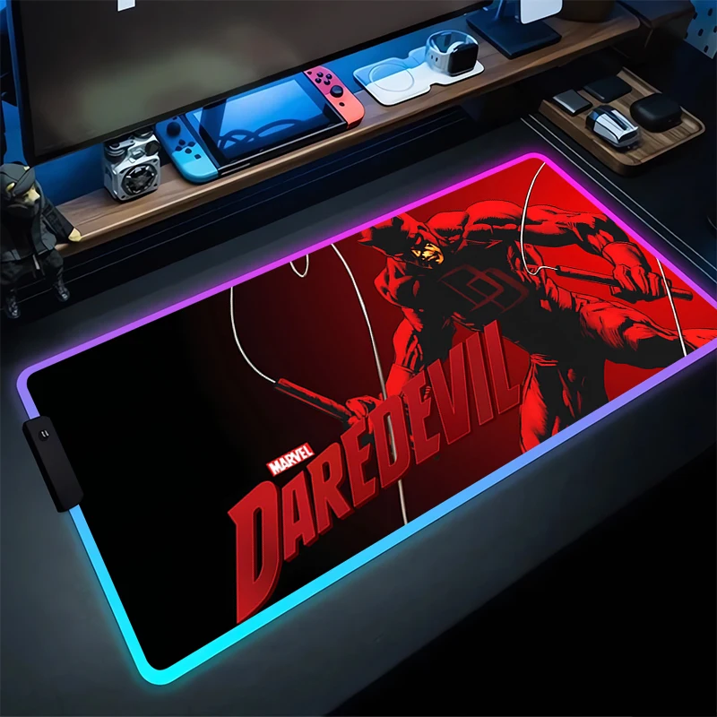 

RGB Mouse Pad D-Daredevils Non-Slip Rubber Edge locking mousepads Game play mats notebook computer M-Marvels Home Decor handsome