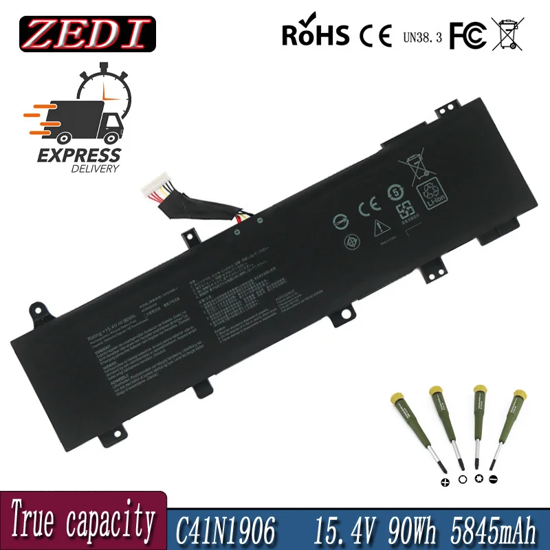 ZEDI C41N1906 C41N1906-1 Laptop Battery For ASUS GX550LWS GX550LXS FA506QR FA506QM FA706IH FA706QR FX506HC FX506HM FX706H