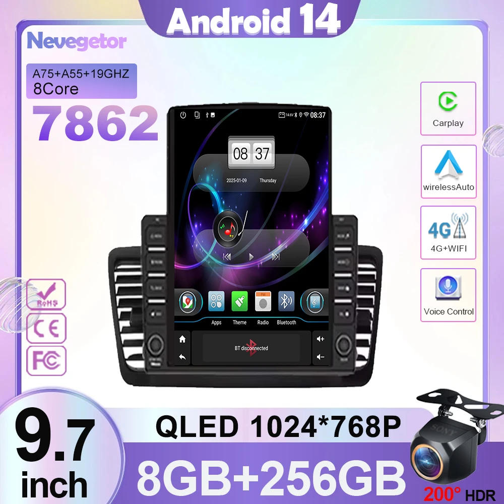 QLED Android 14 For Subaru Outback 3 Legacy 4 2004 2005 2007 2008 2009 Car Radio Multimedia Video Player GPS Navigation DVD 2Din