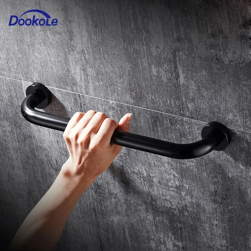 DOOKOLE Shower Grab Bar, Black Shower Handle,Bathroom Balance Bar,Safety Hand Rail Support Bar for Handicap Elderly Injury