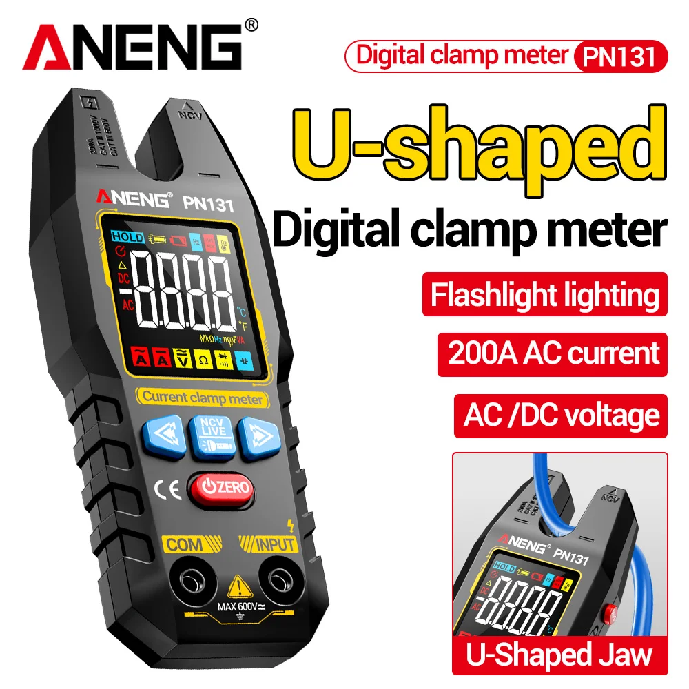 

Digital Clamp Meter Multimeter AC/DC Current Voltage Rechargeable Tools ANENG PN131 Portable Smart Resistance Capacitance Tester