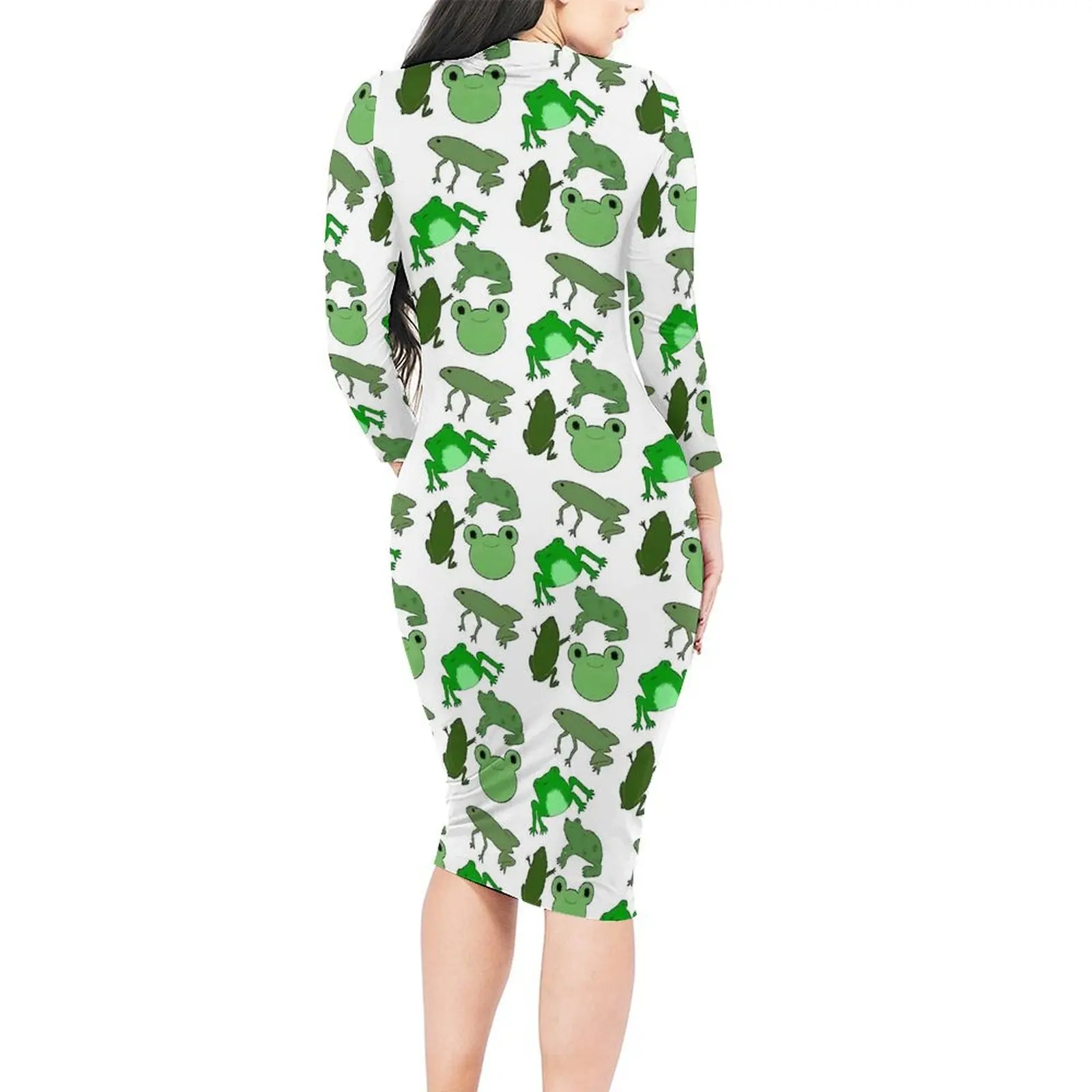 Cute Forgs Bodycon Dress Spring Animal Print Pretty Dresses Ladies Long Sleeve Custom Street Fashion Dress Large Size