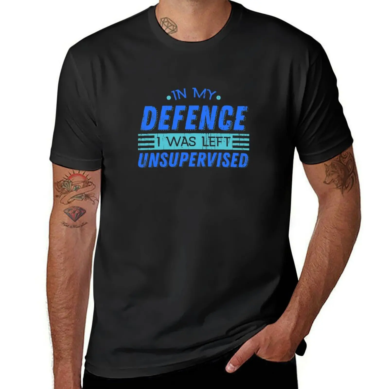 Cute & Funny In My Defence I Was Left Unsupervised T-Shirt Aesthetic clothing animal prinfor boys workout shirts for men