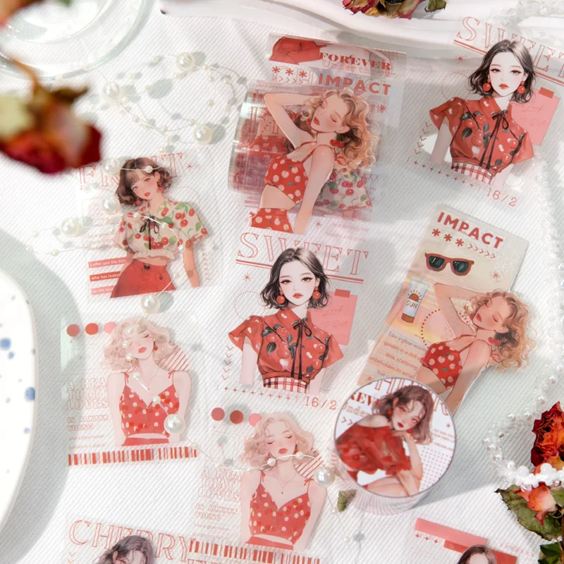 3rolls Capture Summer Series PET Tape Handbook Material Collage DIY Photo Frame Scrapbook Diary Postcard Greeting Card Envelope