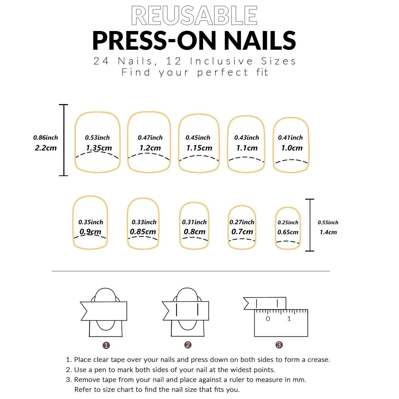 24 stuks witte lange vierkante Franse pers op nagels Love Design, nagelgereedschap en 1 stuks nagelvijl en 1 nagellijmstickerset nagels voor meisjes