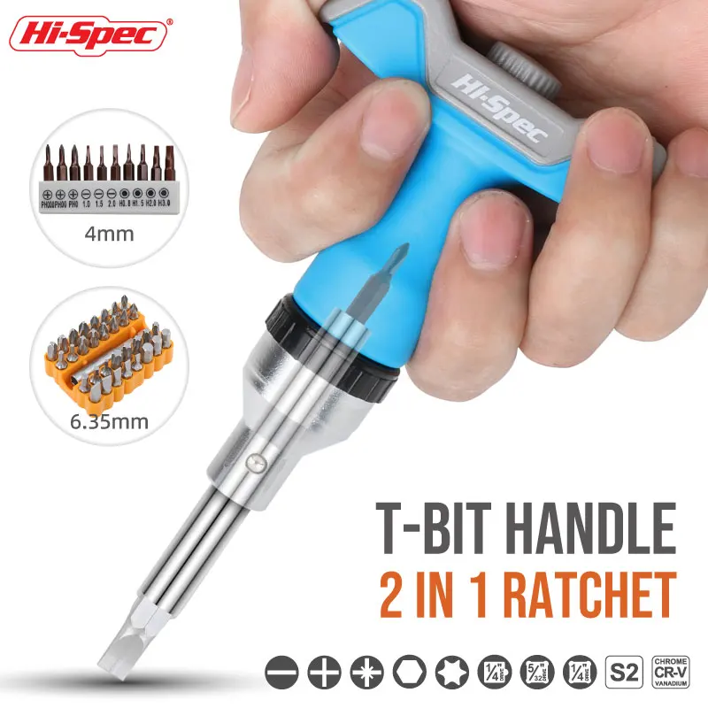 Multi-Function Precision Screwdriver T-Type 2-In-1 Batch Handle Ratchet Screwdriver Phillips Slotted Driver Bit Screwdriver Set