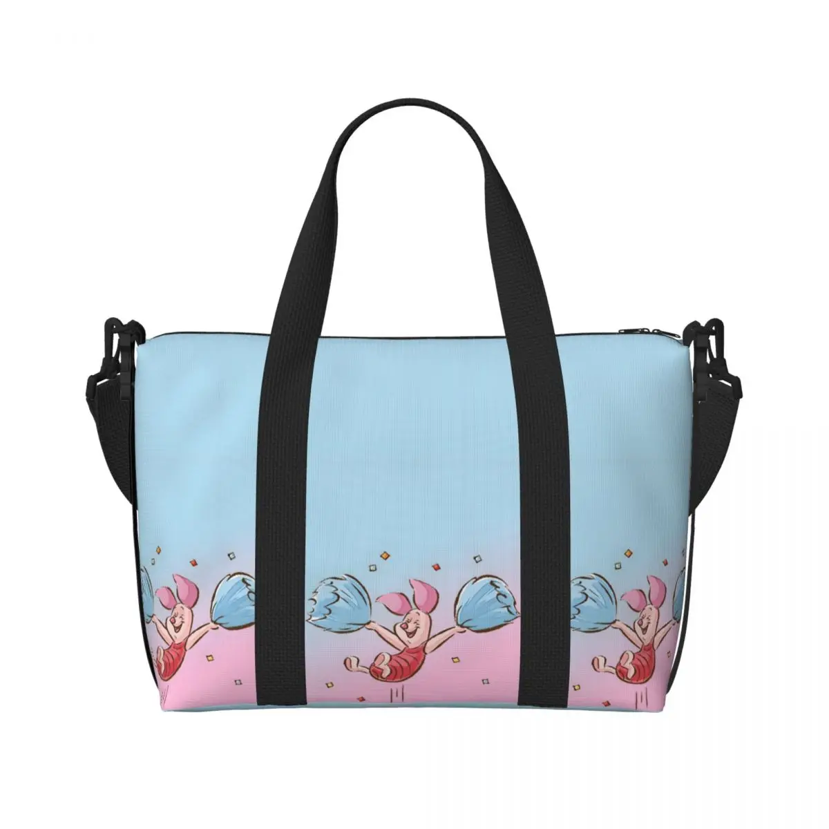 

Custom P-Piglets Anime Big Movie Beach Tote Bag for Women Extra Large Gym Carry On Travel Shopping Bags