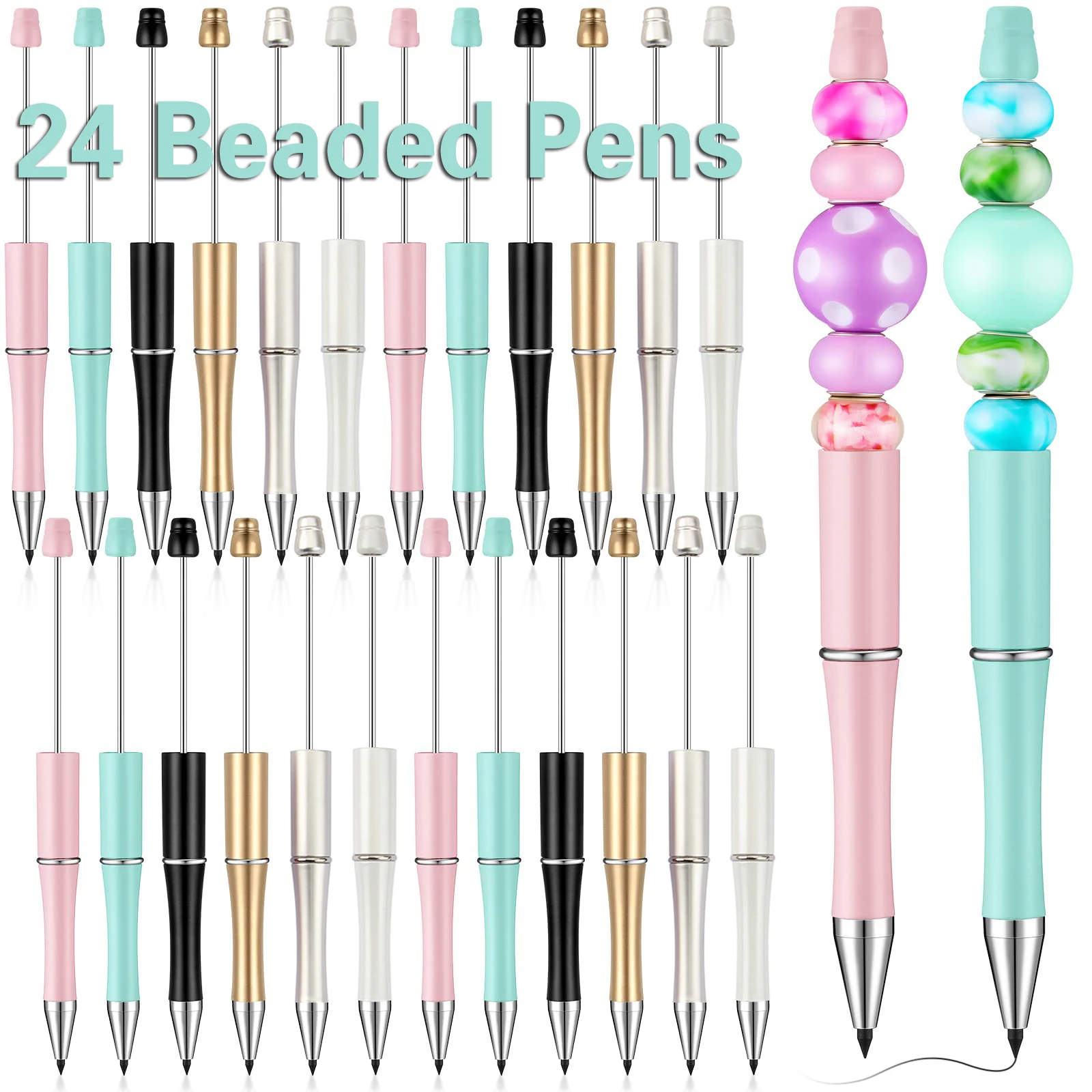 

24Pcs DIY Bead Inkless Pencils Pencils Infinite Pencil Inkless Pen Unlimited Writing Pencil for Writing Drawing