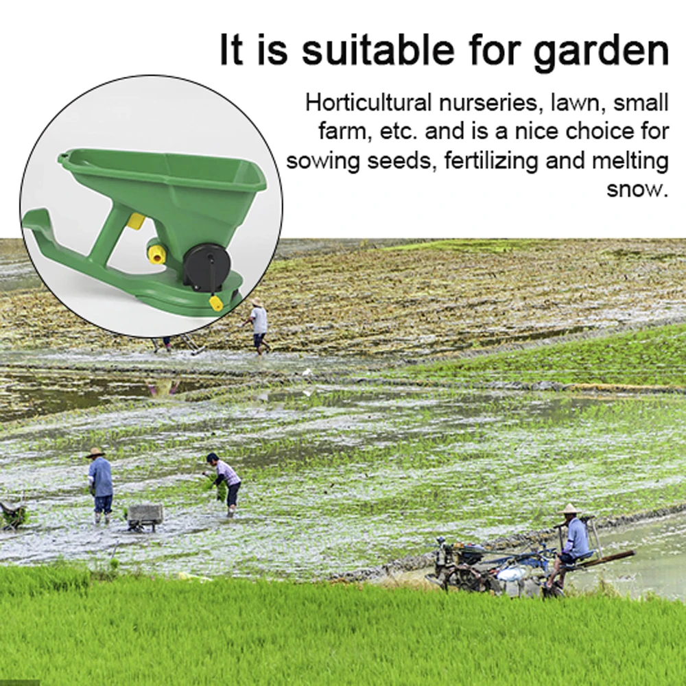 Spreader Manual Seeder 1.5L Capacity  with 5 Gears Adjustable for Sowing Fertilizing Melting Snow for Garden Lawn Gardening Seed