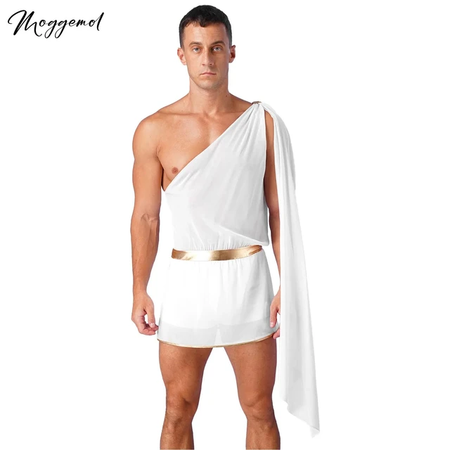Men s Ancient Greek Dress One Shoulder Strap Skirt Roman Mr Toga Costumes Carnival Theme Party Sexy Boxer Dress God Cosplay Suit AliExpress