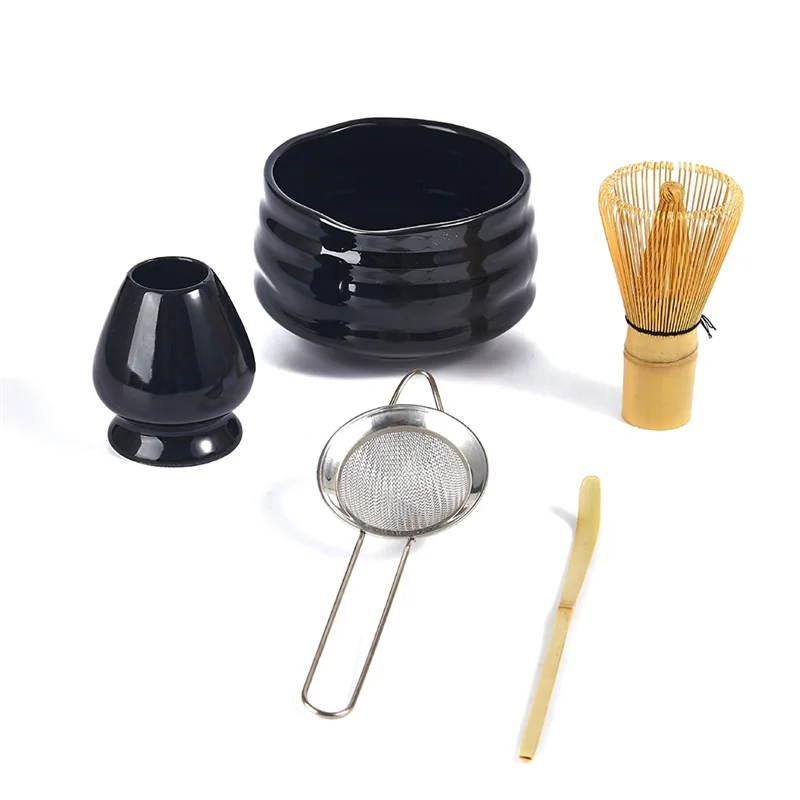 

5PC Handmade Home Matcha Tea Set Tool Stand Kit Matcha Bowl Whisk Tea Scoop Tea Whisk Whisk Holder Chazhen Stand Funnele Durable