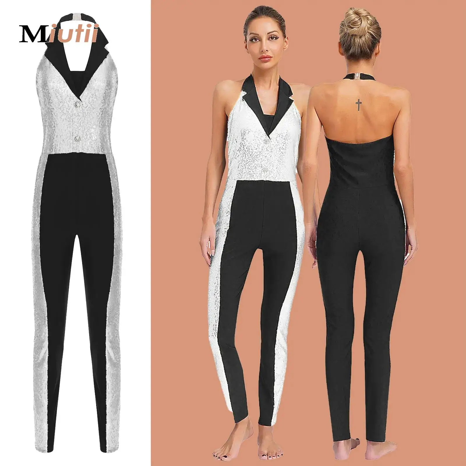 

Adults Women Rhythmic Figure Skating Competition Skirted Jumpsuits Rhinestones Lyrical Gymnastics Ballet Jazz Dance Costume