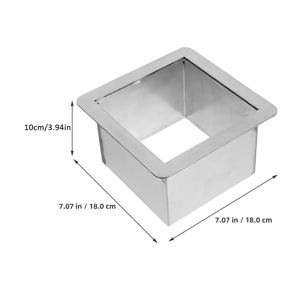 Metal Square Counter Grommet Stainless Steel Trash Chute for Kitchen Countertop Built-in Installation High Precision Strong view 4