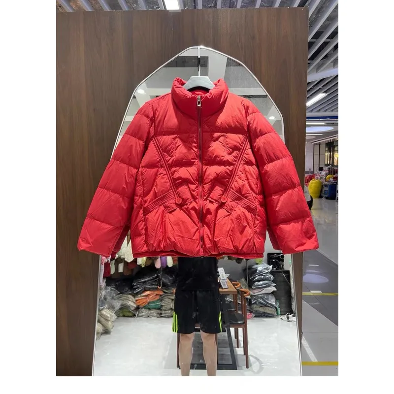 Women's Korean style Lightweight Down jacket Outerwear New style Short style Fashionable Stylish Loose fit Stand-up collar