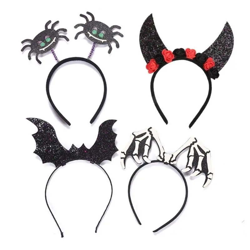 39BD Spinnenförmiges Stirnband, Halloween-Mädchen-Kostüm, Kopfbedeckung, Morgenwasch-Stirnband – Detail 7