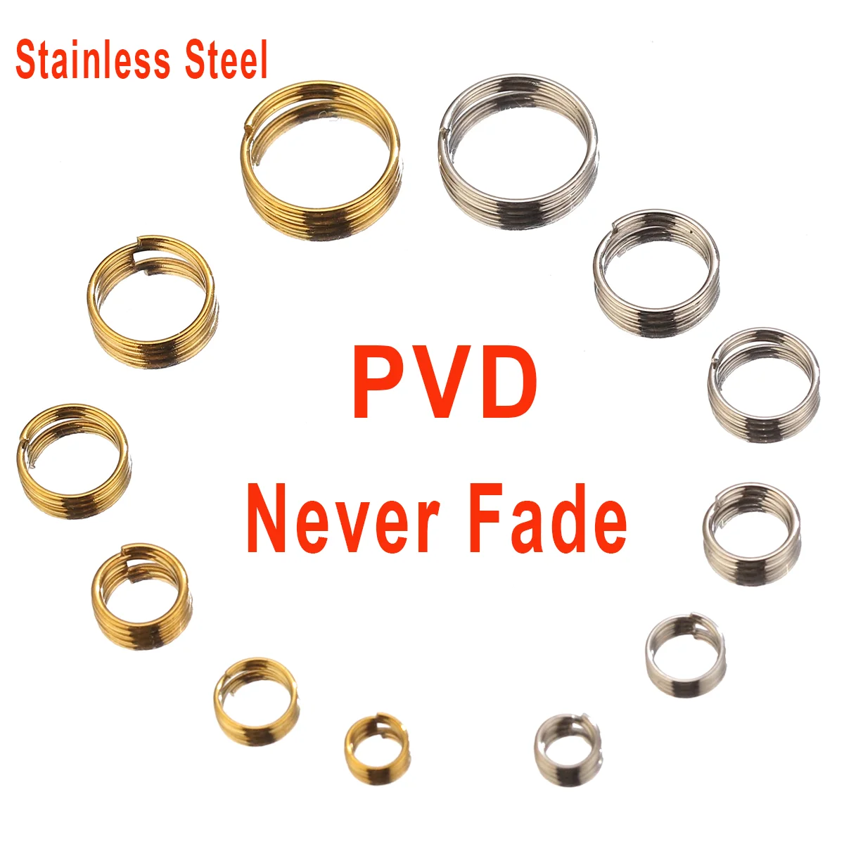 100pcs Key Holder Open Jump Rings Split Rings Double Loops Circle 4-10mm Keychain Ring Connectors for Jewelry Making Wholesale