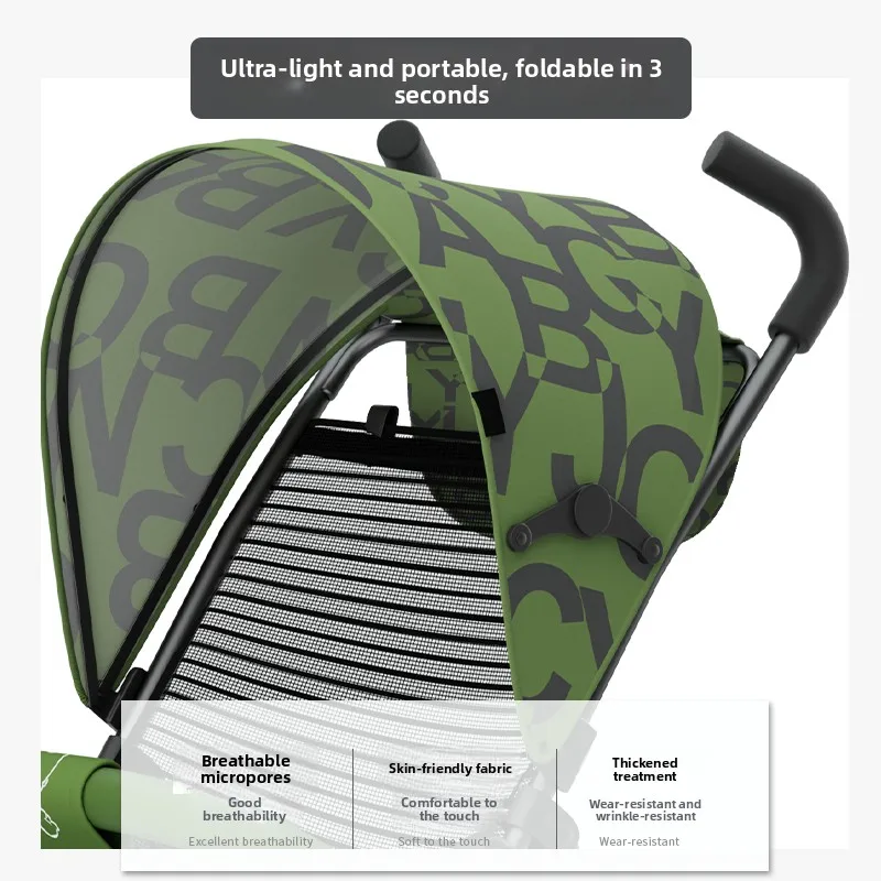 عربات أطفال خفيفة الوزن وعربة أطفال قابلة للطي للأولاد والبنات مع غطاء نوم كبير عربة أطفال فائقة الحاملة للجلوس